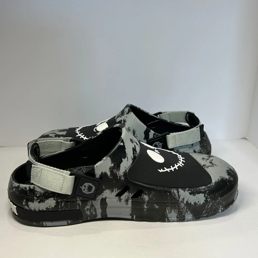 Disney Nightmare Before Christmas Jack Skellington Clogs Gray Black Mens 11 NEW